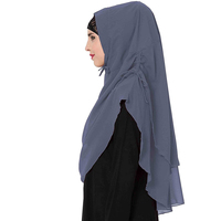2025 Harga Murah pabrik grosir Arab Dubai Muslim syal sifon Hijab wanita Malaysia pembungkus kepala syal polos Hijab grosir