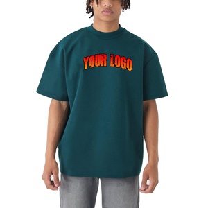 Custom Dark Teal Oversized T Shirt Streetwear Tee Dark teal is trending as premium neutral tone Custom Logo Premium Streetwear T - Product Image 1
