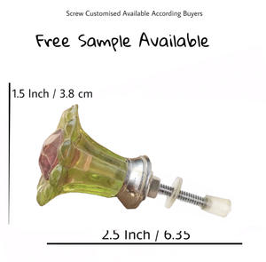 Perroquet vert fleur cristal verre meubles boutons tirer poignée exportation qualité pour armoire tiroir commode armoire cuisine chambre - Product Image 3