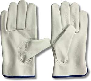Gants de travail en cuir de mouton pour hommes, gants de conduite de camion, gants de soudage robustes, gants de travail thermiques en cuir de sécurité - Product Image 2