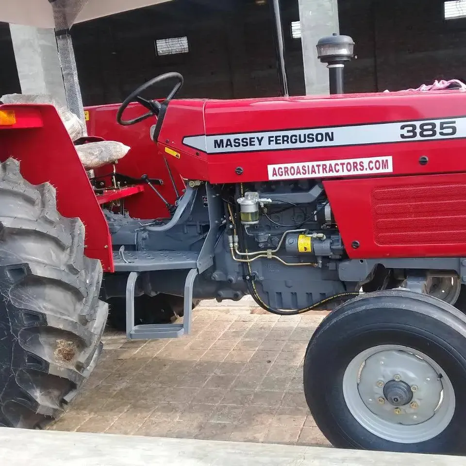 MF อุปกรณ์ฟาร์มรถแทรกเตอร์ 4WD ใช้ Massey Ferguson 385/290 รถแทรกเตอร์ล้อมือสองจากฝรั่งเศสจัดส่งทั่วโลก