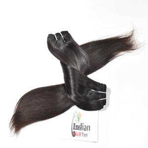 Fabrique 100% cuticule à vague droite alignée non traitée noire couleur naturelle extensions de cheveux humains de temple indien vierge - Product Image 3