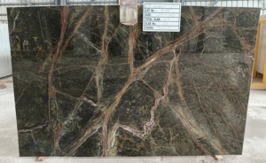 แผ่นหินอ่อนสีเขียวป่าฝนที่ทันสมัยหินแคลไซต์ขัดเงาสำหรับการใช้งานในโรงแรมรูปแบบหินที่ทนทานและสง่างาม - Product Image 4