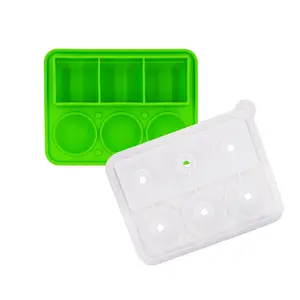 2-in-1 Portable Silicone Ice Cube Whiskey Hockey Mold Round Ice Ball Mold For Ice Cream Tools Kitchen Accessories