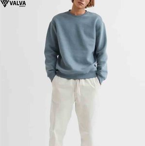 เสื้อสเวตเตอร์คอตตอนสำหรับผู้ชายเสื้อสเวตเชิ้ตคอลูกเรือแบบธรรมดาทรงพอดีตัว - Product Image 2