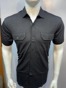 <b>Mens</b> Solid <b>White</b> <b>Short</b> <b>Sleeve</b> Casual <b>Shirt</b> with Front Pockets Breathable Cotton Fabric Trendy Summer Look - Product Image 3
