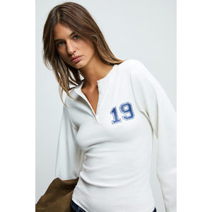 Chemisier à manches longues boutonné pour femme GRIMELANGE MATRUSH, en tissu extensible et doux, avec épaulettes et détail imprimé sur l'épaule - Product Image 5