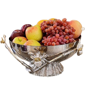 ชามอลูมิเนียมสแตนเลสโลหะเคลือบเงาดีไซน์รูปดอกไม้ทำด้วยมือ - Product Image 5