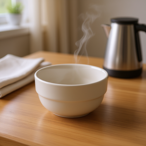 Tasse en céramique Roma White Saturnia pour une portion individuelle, 18 cm, tasse en porcelaine avec motif blanc pour le café ou le thé - Product Image 3