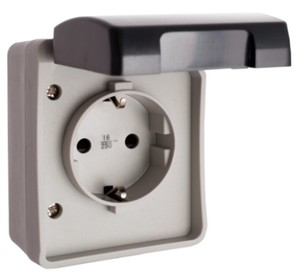 Base fissa impermeabile per montaggio superficiale con coperchio IP44 16A 250V (Solera 3360) - Product Image 1