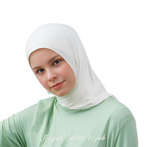 Aisha เสื้อผ้าสตรีระบายอากาศได้ดีป้องกันริ้วรอยสี่ทางผ้าคอตตอนดีไซน์ทันสมัยฮิญาบสำหรับมุสลิม - Product Image 3