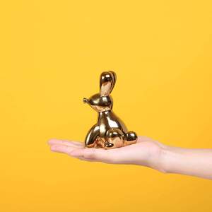 Cute Golden Bunnies Sculpture Luxury Sitting Rabbit Statue <b>Easter</b> Home Decoration Object Handcrafts Brass Rabbit <b>Ornament</b> Decor - Product Image 5