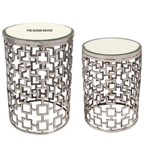 Latest Design Stainless Steel Polished Side <b>Tables</b> with Glass Top for Home Decorations Classic Design <b>Bedside</b> Side <b>Table</b> Glass - Product Image 4