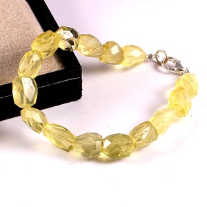 Bracelet de perles à facettes unisexe en quartz citron pour fêtes de mariage Cadeau certifié parfait - Product Image 4