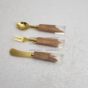 Juego de cubiertos personalizado de nuevo estilo, cubiertos de acero inoxidable de nuevo diseño con mango de resina para bodas y utensilios de cocina para el hogar - Product Image 6