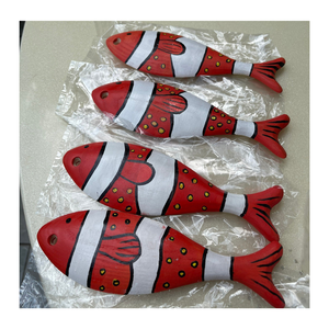 Hermosa y duradera decoración de peces de madera, peces colgantes de madera decorativos, decoraciones náuticas para interiores y exteriores, arte de pared de 99 GD - Product Image 4