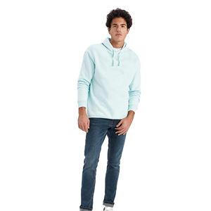 Sudaderas con capucha térmicas informales de invierno para hombre, tejido polar de poliéster y algodón sólido, sudaderas con hombros sueltos con estampado de logotipo personalizado - Product Image 1