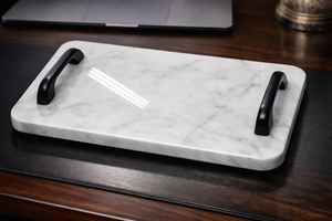 Plateau de service en marbre naturel artisanal de luxe TCE, vaisselle de qualité supérieure, art déco, Ramadan, mariage, gâteau, dessert - Product Image 5