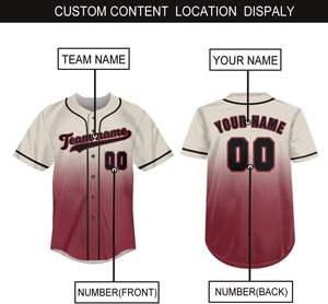 Custom Made Sublimated Baseball Jersey <b>Short</b> <b>Sleeve</b> <b>Button</b> <b>Up</b> youth athletic tops breathable Vintage style baseball jerseys - Product Image 4