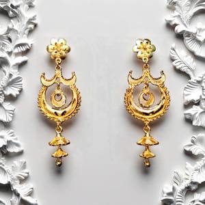 ชุดต่างหูชุบทอง22CT ดีไซน์แบบดั้งเดิมสำหรับสวมใส่สำหรับผู้หญิง - Product Image 2