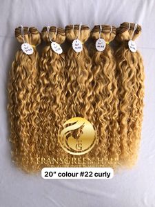 La mejor calidad #22 Color crudo rizado paquete al por mayor crudo templo indio directo de la máquina de la India vendedores de cabello humano de trama Doble - Product Image 2