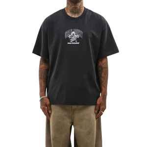 Camisetas de Hombre de Algodón 100% Lavado, Estilo Vintage, Holgadas, Color Negro Carbón, Ropa Urbana Informal, Suave y Transpirable para Uso Diario - Product Image 4