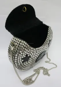 Meilleure pochette de soirée en résine pour dames Nouveau design avec motif artistique en strass Utilisation polyvalente pour les fêtes Mariages Cadeau Inde - Product Image 2