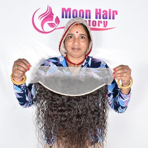 Cabello Humano Virgen Indio al Por Mayor, Popular, para Frontal, Rizado, Sedoso, Suave, Brillante, Textura Natural, Disponible para la Venta - Product Image 6