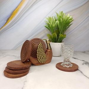 New Arrival Wholesale Brown White Coasters Wooden Coasters for Drinks and <b>Table</b> Decoration in Bulk Quantity - Product Image 1