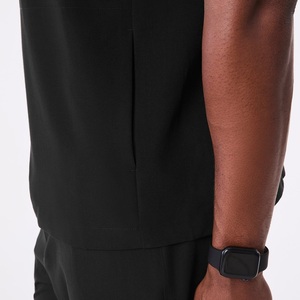 Haut de gommage médical à col en V pour hommes-Uniforme d'hôpital, gommages d'allaitement, ensemble de gommages chirurgicaux avec panneaux en maille et quatre poches - Product Image 2