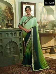 Tendance Vichitra Soie Broderie Travail Saree Indien Femmes Vêtements De Mariage En Gros De Surat - Product Image 2