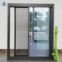 Fenêtre coulissante en aluminium à rupture de pont thermique, résistante aux chocs, avec moustiquaire, pour balcon, avec verre miroir pour l'intimité à domicile