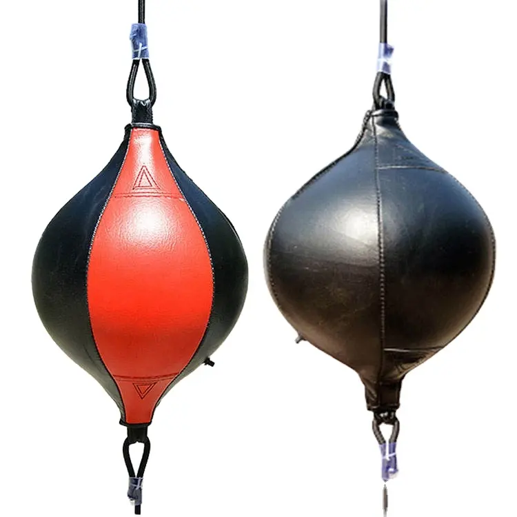 Bolsa de boxeo de pera para boxeo de cuero PU, pelota de entrenamiento de velocidad de doble extremo para mejora de reflejos a precio barato