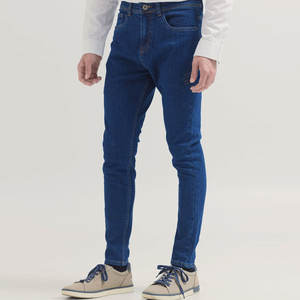 Jeans décontractés pour hommes sur mesure, taille haute, coupe droite, en coton léger, respirant, séchage rapide, service OEM, conception de logo, prix bas - Product Image 2