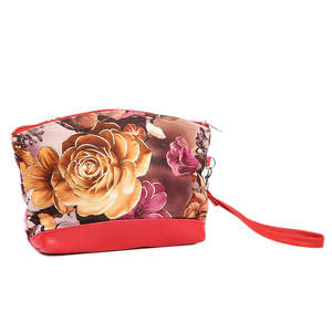 กระเป๋าพิมพ์ลายดอกไม้สำหรับผู้หญิง - สีแดง - Product Image 1