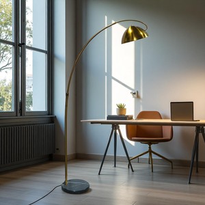 Hiện đại sang trọng sống dẫn đèn sàn hiện đại phong cách Bắc Âu đá cẩm thạch Cơ Sở Hình dạng vòng cung ánh sáng ban đêm kết thúc vàng cho <span class=keywords><strong>sofa</strong></span> chiếu sáng - Product Image 3