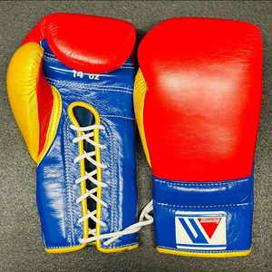 Premium Quality Genuine Cowhide Leather Winning Black Silver Sparring Laced Boxing Gloves Breathable Moisture Wicking - Product Image 3