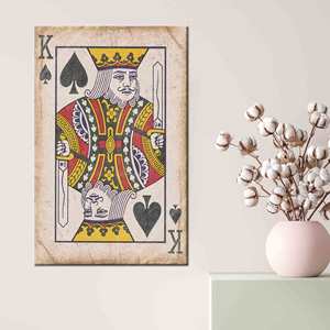 ภาพพิมพ์บนผ้าแคนวาส: ภาพพิมพ์สำหรับตกแต่งห้องเล่น ลายการ์ดเพลย์คิง สำหรับติดผนัง ห่อหุ้มอย่างดี - Product Image 1