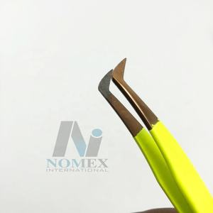 Superbe poignée volume russe pointe d'or rose pince à cils en acier inoxydable pince à épiler poussière de diamant pour les soins personnels hermétiquement fermé - Product Image 1