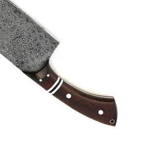 Couteau de boucher en acier Damas fait à la main avec manche en bois, manche en bois naturel, couteau de cuisine en acier Damas - Product Image 6