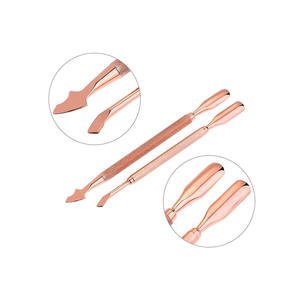 Ensemble de pousse-cuticules incurvé à double tête en acier inoxydable, outil de manucure pour l'élimination des peaux mortes, le polissage des ongles, les doigts, les pieds, la beauté - Product Image 4