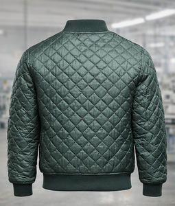 Chaqueta Bomber Acolchada para Hombre, Ligera, Estilo Universitario, con Cuello Acanalado, Cierre de Cremallera, Ropa de Abrigo Informal para Invierno - Product Image 2