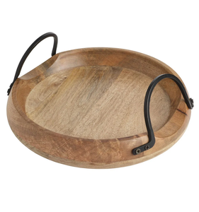 Diseño superior Rectangular Madera Bandeja para servir Marco Circular Bandeja de madera Café y aperitivos Bandeja para servir - Product Image 4