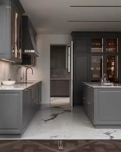 European Modern Design UV <b>Melamine</b> MDF Standing Kitchen Cabinet <b>Set</b> with Sink Wood Full Modular Cupboard - Product Image 4