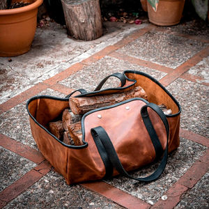 Portador de leña de cuero resistente Bolsa de transporte de madera resistente de 20kg Propósito especial para chimenea - Product Image 6