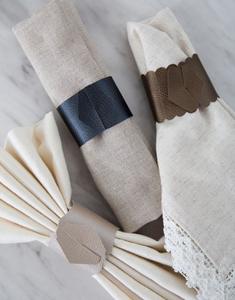 Servilletero de cuero PU Vintage al por mayor para decoraciones de fiestas y suministros de mesa de Hotel Material metálico duradero - Product Image 6