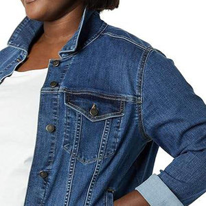 OEM Services High Quality Custom Design <b>Women</b> Jeans <b>Jacket</b> New Design Jeans <b>Jacket</b> For <b>Women</b> - Product Image 2