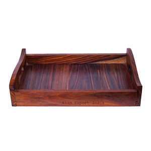Top Trending Product Wood Serving <b>Tray</b> Platter Metal Handle for Tea Snacks Serving <b>Tray</b> Metal Handle Rectangle Home <b>Office</b> Decor - Product Image 5