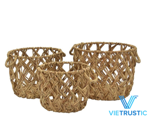 Set Of New Design Decorative Baskets for <b>Storage</b> Seagrass Water Hyacinth Jute Basket <b>Storage</b> At Home Make Home <b>Clothes</b> Organizer - Product Image 4