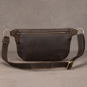 กระเป๋าคาดอกหนัง PU ไมโครไฟเบอร์สำหรับผู้ชาย, กระเป๋าคาดอกแบบแฮนด์ฟรีพร้อมโลโก้ออกแบบได้ตามต้องการคลาสสิก - Product Image 5